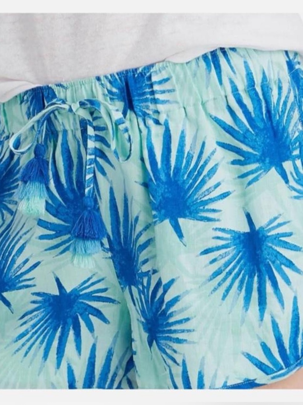 Vineyard Vines Aqua and Royal Blue Palm-Print Men's Shorts